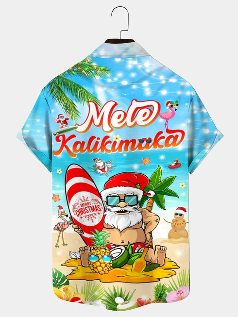 Men's Christmas Funny Graphic Short Sleeve Hawaiian Shirt